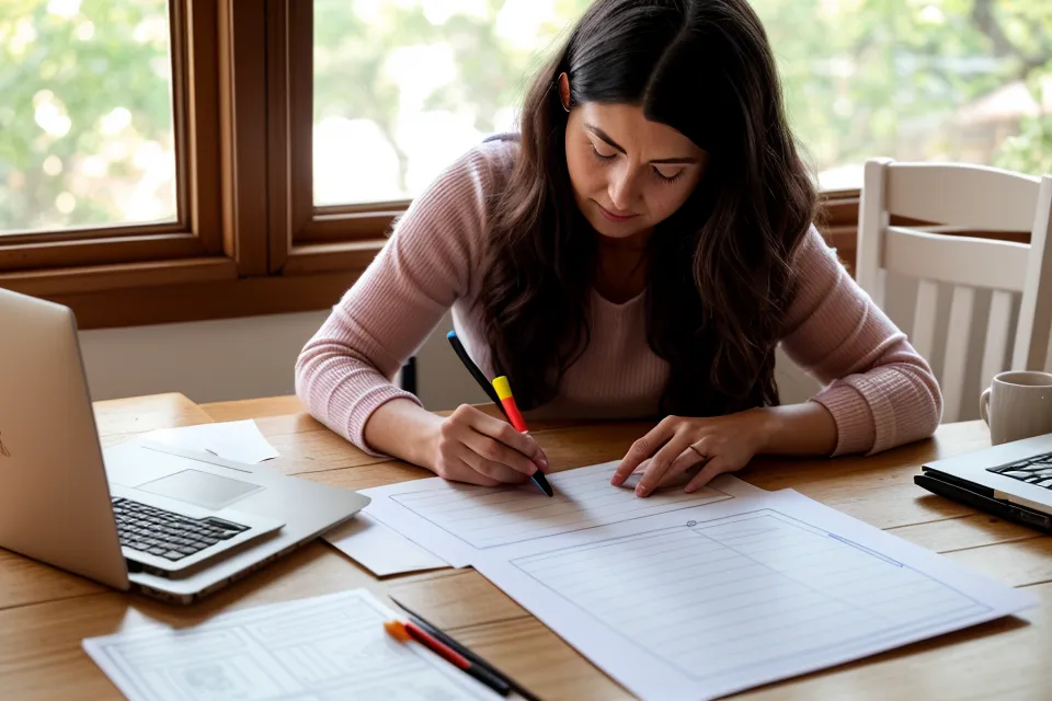 Numérisation en haute résolution d'un croquis de logo dessiné à la main